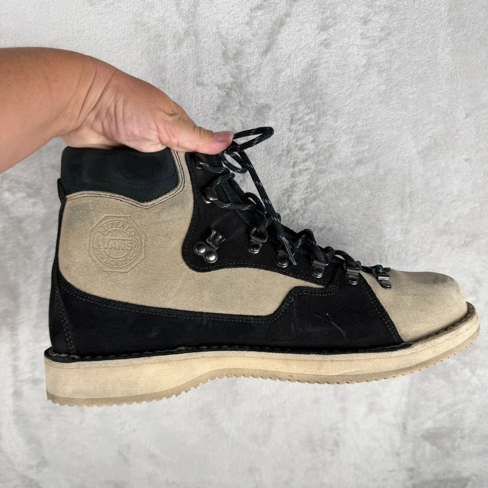 Vans x Diemme Buffalo Boot Made in Italy Suede Vibram Sole Black Tan Mens 46